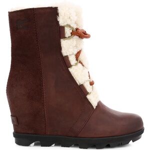 Sorel Joan Wedge II Shearling-Lined Leather Waterproof Boots 5 NWT Anthropologie
